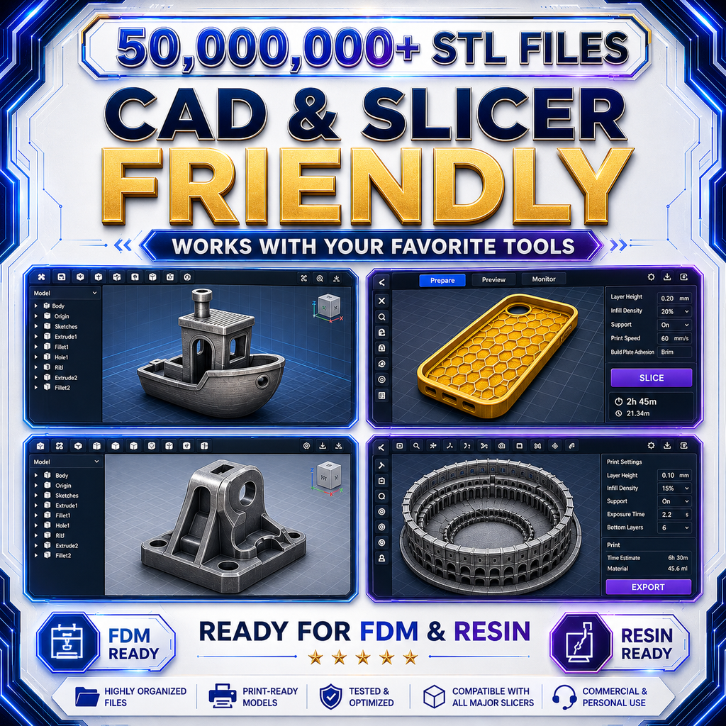 🔥 50,000,000+ STL 3D MODELS MEGA BUNDLE | 3D PRINTING READYMADE DESIGNS