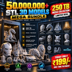 🔥 50,000,000+ STL 3D MODELS MEGA BUNDLE | 3D PRINTING READYMADE DESIGNS