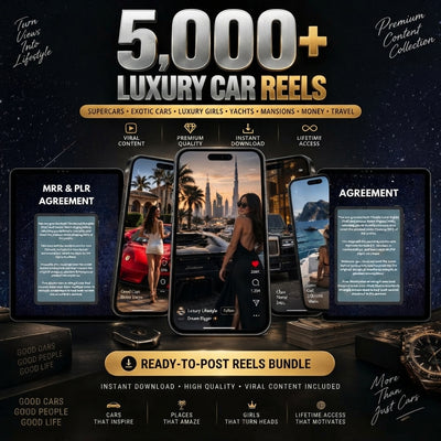 Smartphone showing luxury travel and lifestyle video reels on a professional studio set with terracotta and white accents.
